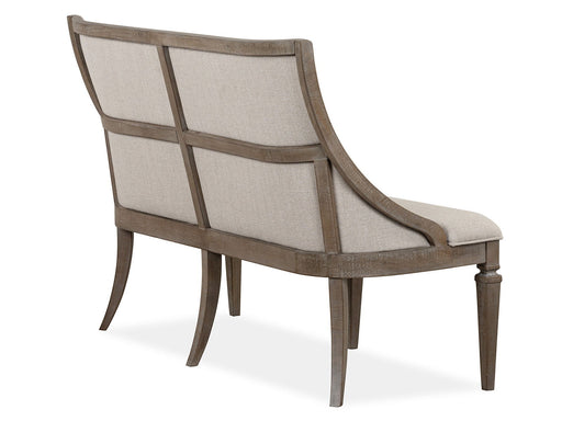 Lancaster - Bench With Upholstered Seat & Back - Dovetail Gray Magnussen Furniture