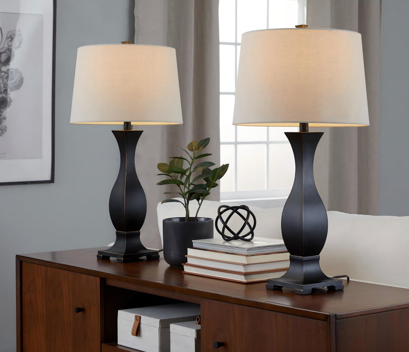 Riley - Contemporary Table Lamp (Set of 2) - Oil Rubbed Bronze / Oat Lumi Source