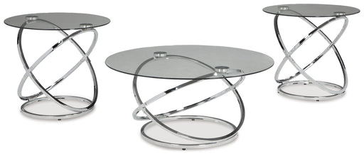 Hollynyx - Occasional Table Set (Set of 3) - Chrome Finish Signature Design by Ashley®