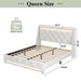 Wingback Upholstered Bed Frame With LED Lights, Charging Station Home Essentials