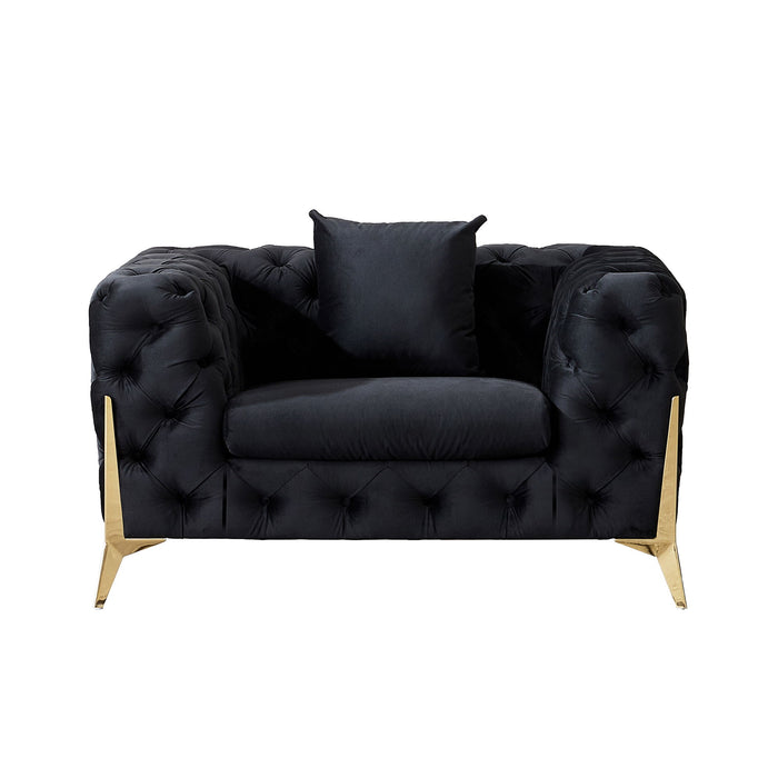 Accent Chair With Diamond Button Tufting, Matching Throw Pillow Home Essentials