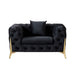 Accent Chair With Diamond Button Tufting, Matching Throw Pillow Home Essentials