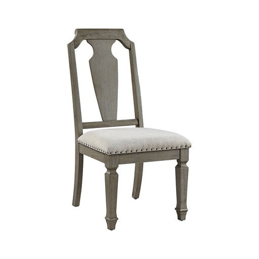 Zumala - Side Chair (Set of 2) - Beige Linen & Weathered Oak ACME
