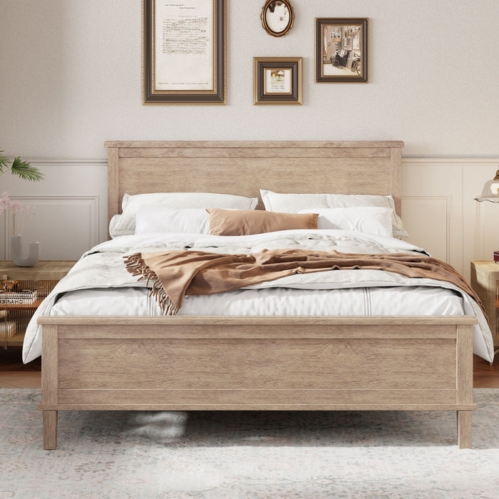 Mid-Century Platform Bed With Headboard And Slat Support, No Box Spring Needed Hearth and Haven