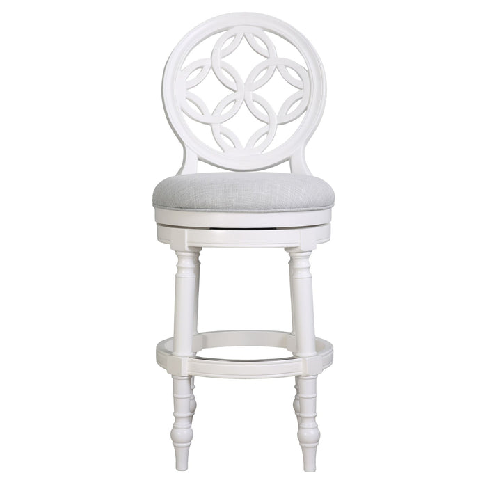 Stool With Back And Swivel Upholstered Seat Home Essentials