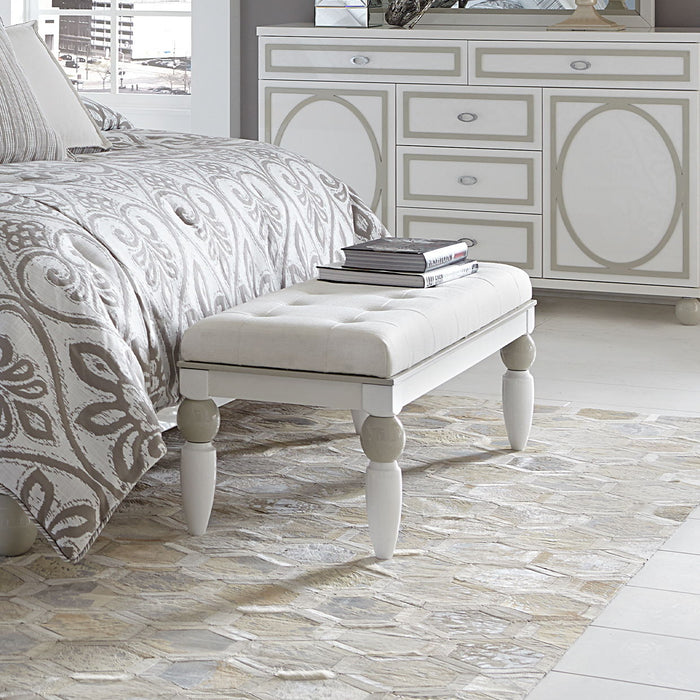 Sky Tower - Bedside Bench - Ice / Cloud White