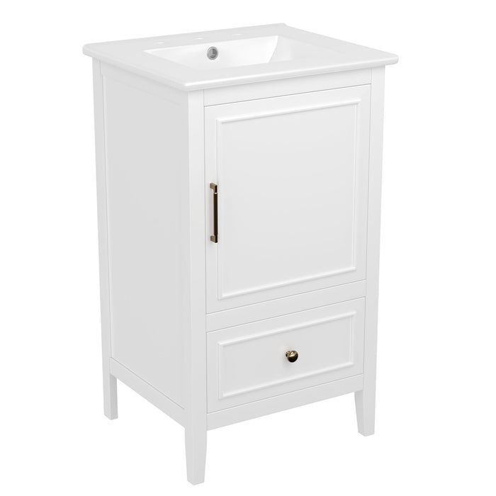 Modern Bathroom Vanity With Sink, Cabinet Storage, Drawer & Adjustable Feet Hearth and Haven