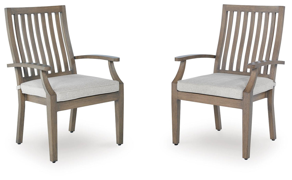 Rainier Ranch - Arm Chair With Cushion (Set of 2) - Brown / Beige Signature Design by Ashley®