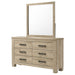Sansome - 6 Drawer Dresser With Mirror - Oak Furniture Max
