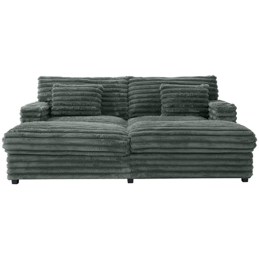 Oversized Double Chaise Lounge Sofa With USB Ports And Cup Holders Hearth and Haven