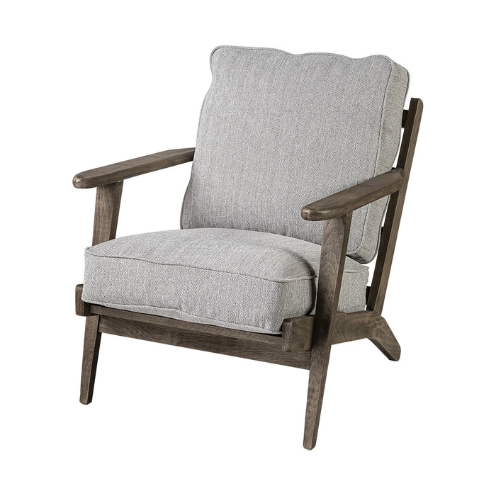 Fabric Wrapped Honey Wooden Frame Accent Chair - Frost Gray