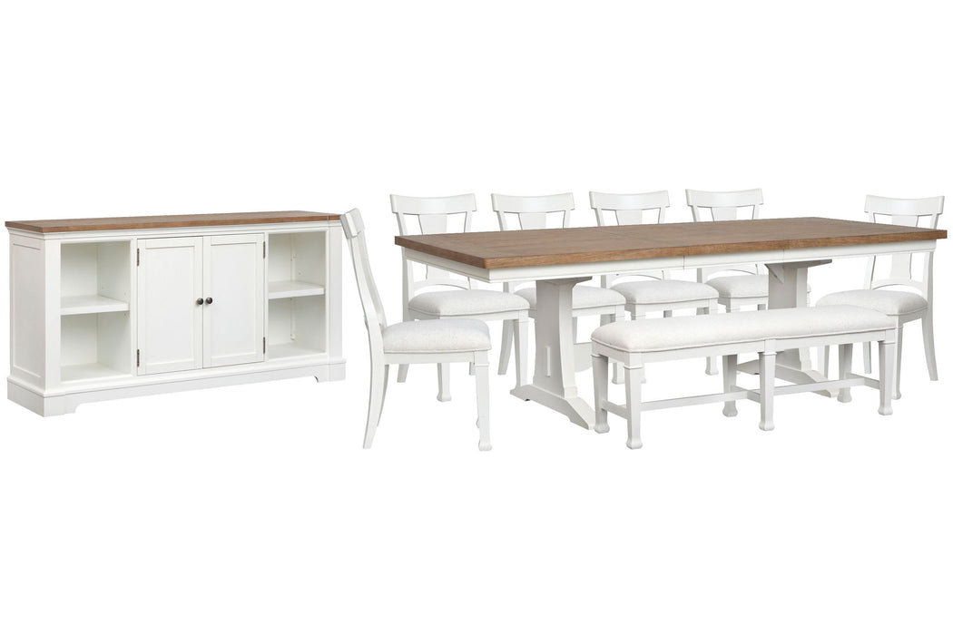 Kingston - Extendable Trestle Dining Table Set Magnussen Furniture