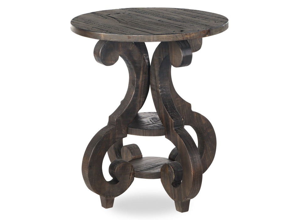 Bellamy - Round Accent End Table - Weathered Pine Magnussen Furniture