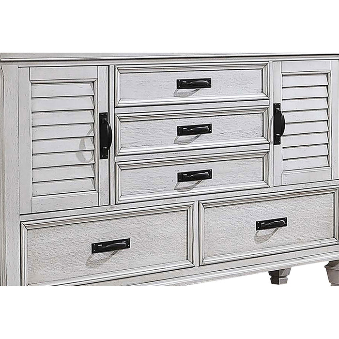 Lockeford - 5 Drawer Dresser With Mirror - White Furniture Max