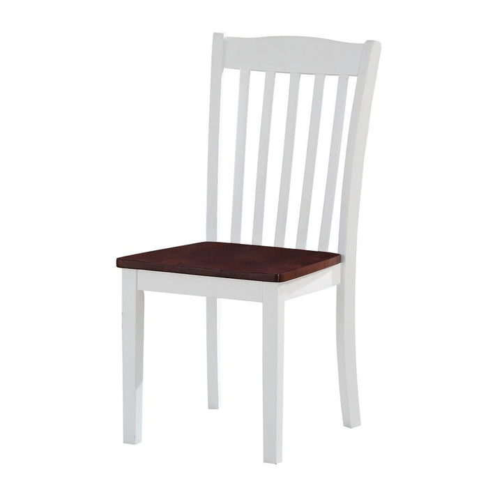 Green Leigh - Side Chair Set of 2) - White & Walnut