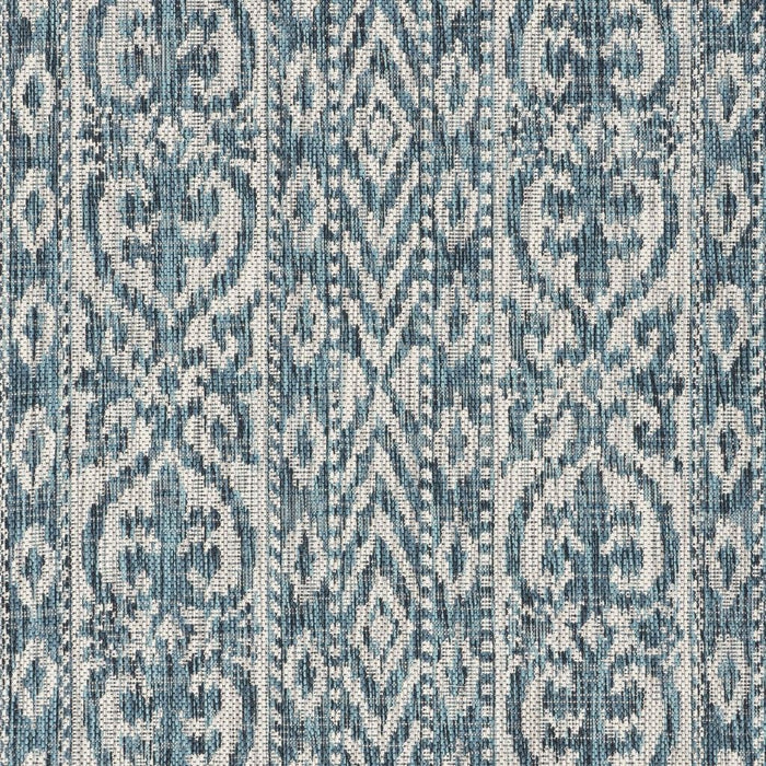 8' X 8' Indoor / Outdoor Area Rug - Blue / Gray