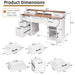Office Desk With Charging Station & Storage Cabinet Home Essentials