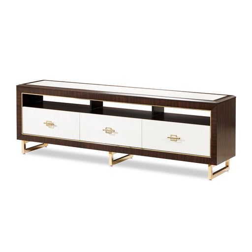 Belmont Place - Media Cabinet - White / Dark Brown Michael Amini