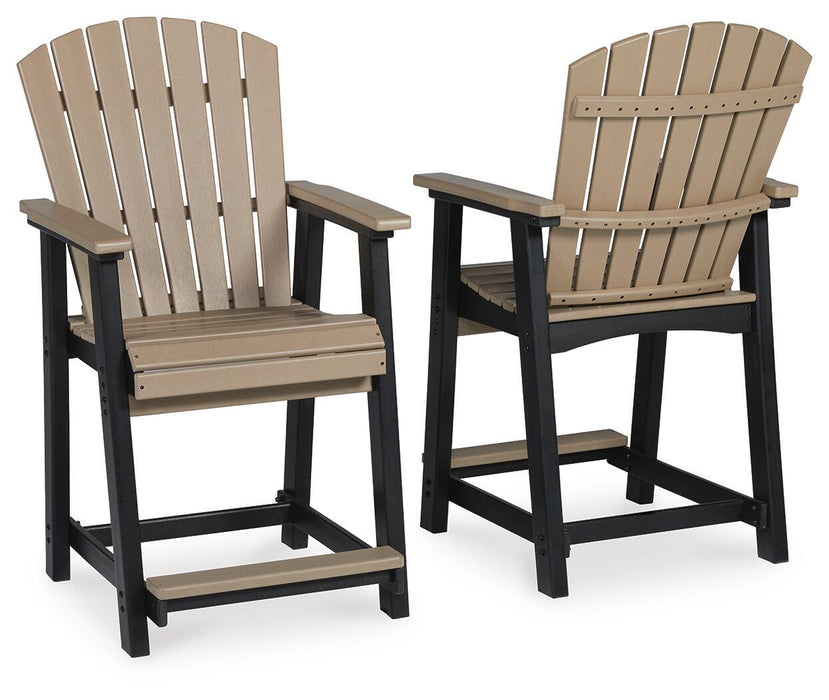 Fairen Trail - Barstool (Set of 2) - Black / Driftwood Signature Design by Ashley®