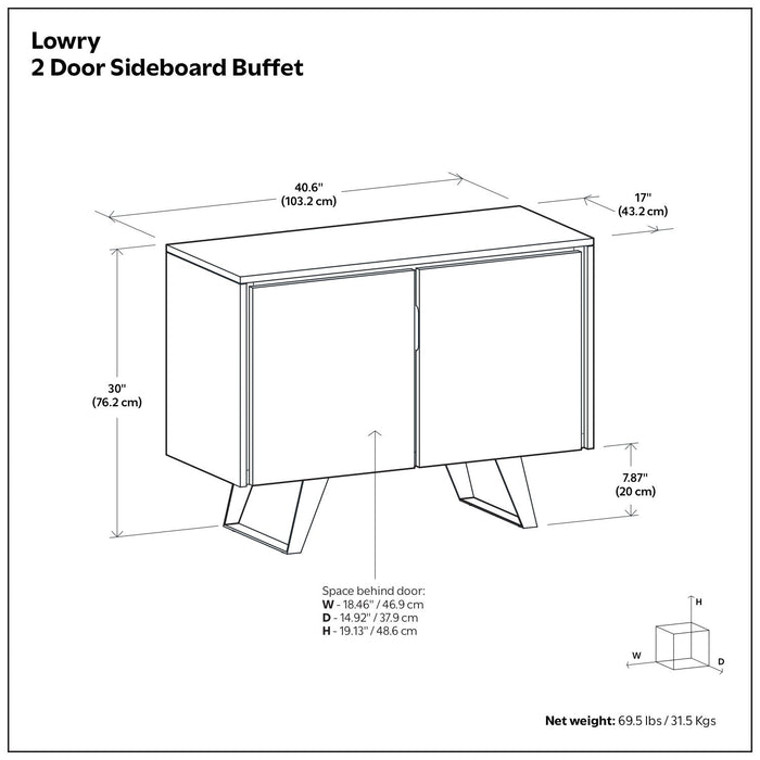 Lowry - 2 Door Sideboard Buffet - Brown Simpli-Home