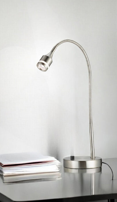 Metal LED Adjustable Desk Lamp - Brushed Steel