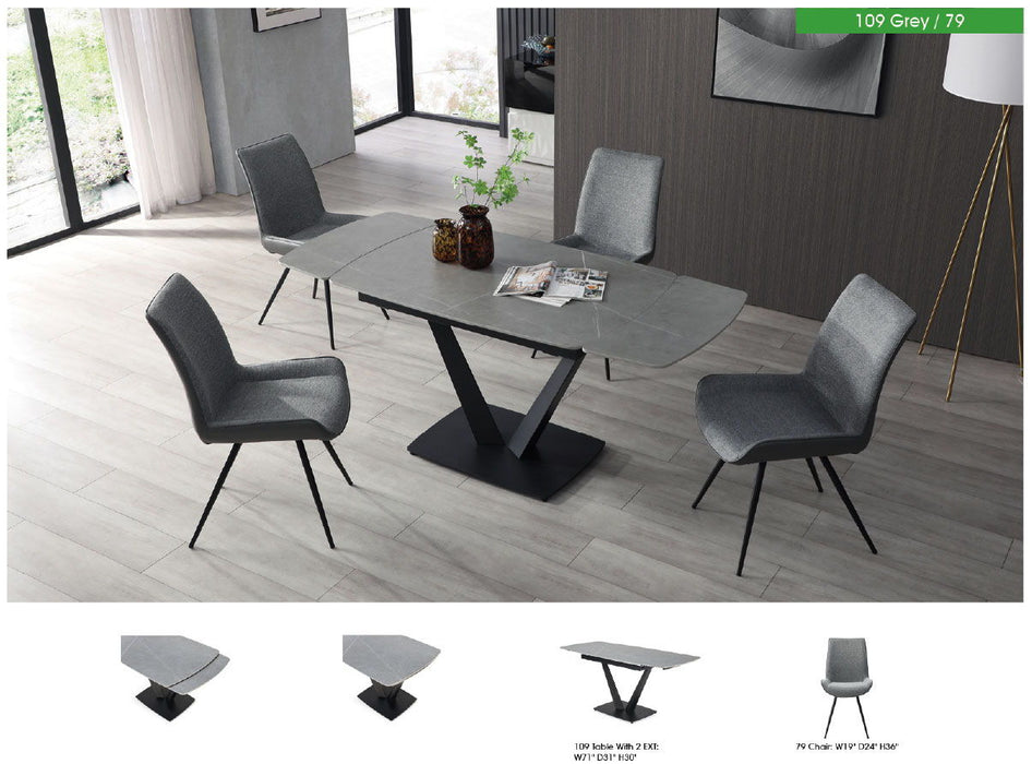 109 - Ceramic Dining Table With Extension Extravaganza Collection