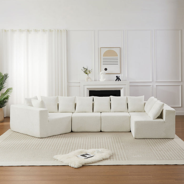 L - Shaped Modular Sofa With Deep Seat And 11 Pillows Home Essentials