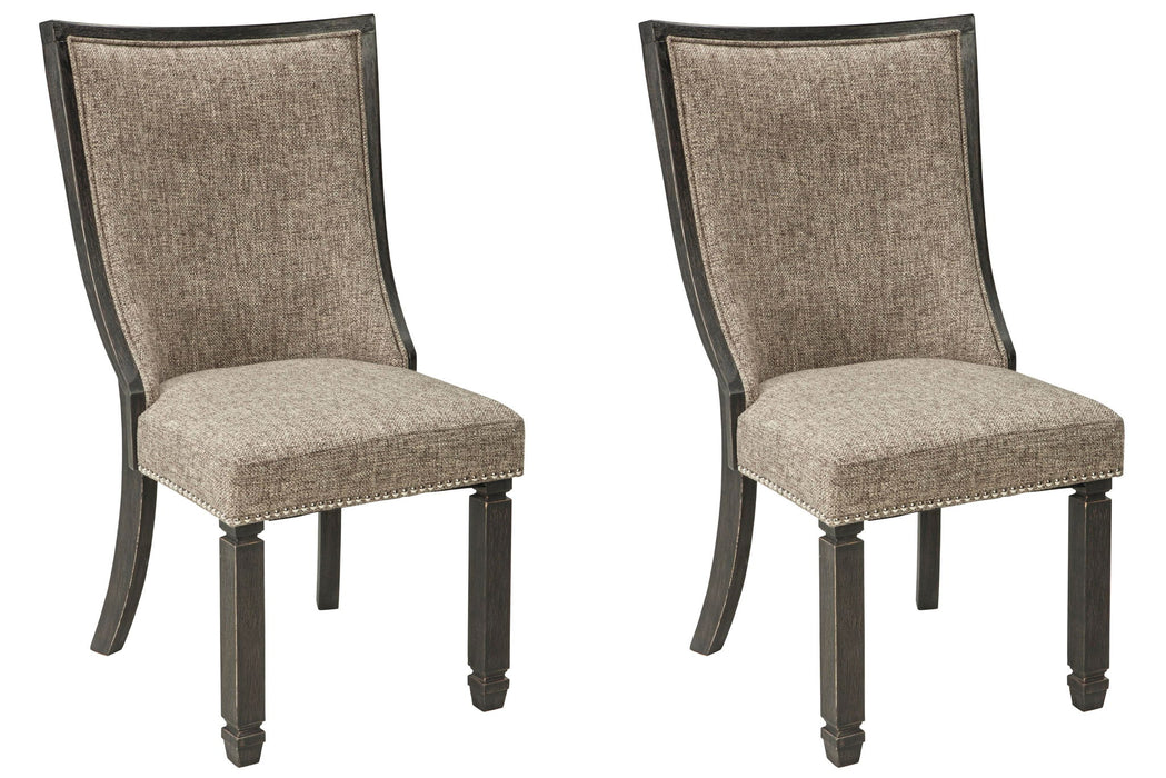 Tyler Creek - Dining UPH Side Chair (Set of 2) - Framed Back - Black / Grayish Brown Signature Design by Ashley®