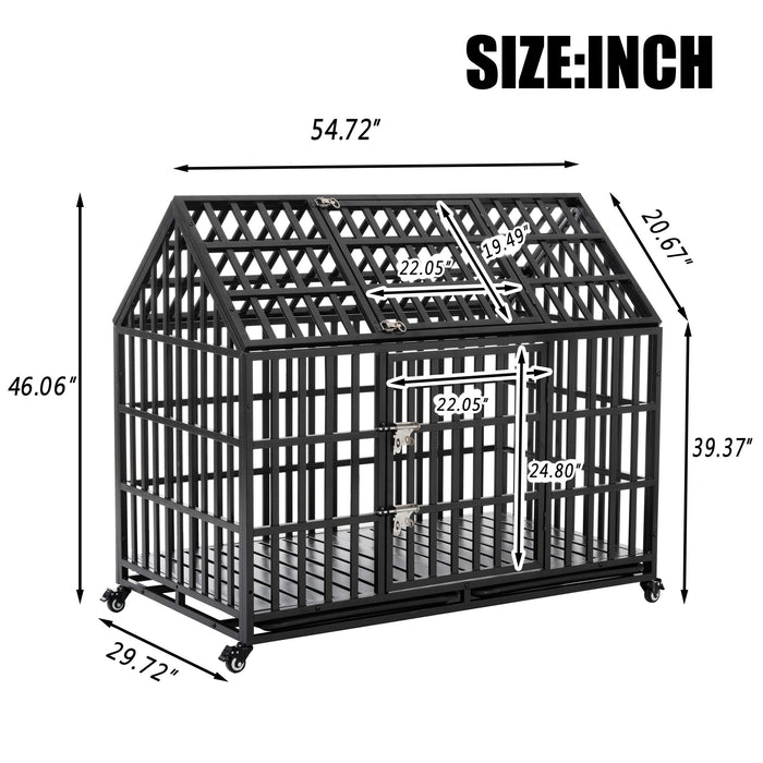 Heavy Duty Dog Crate Lockable Wheels Daily Nest