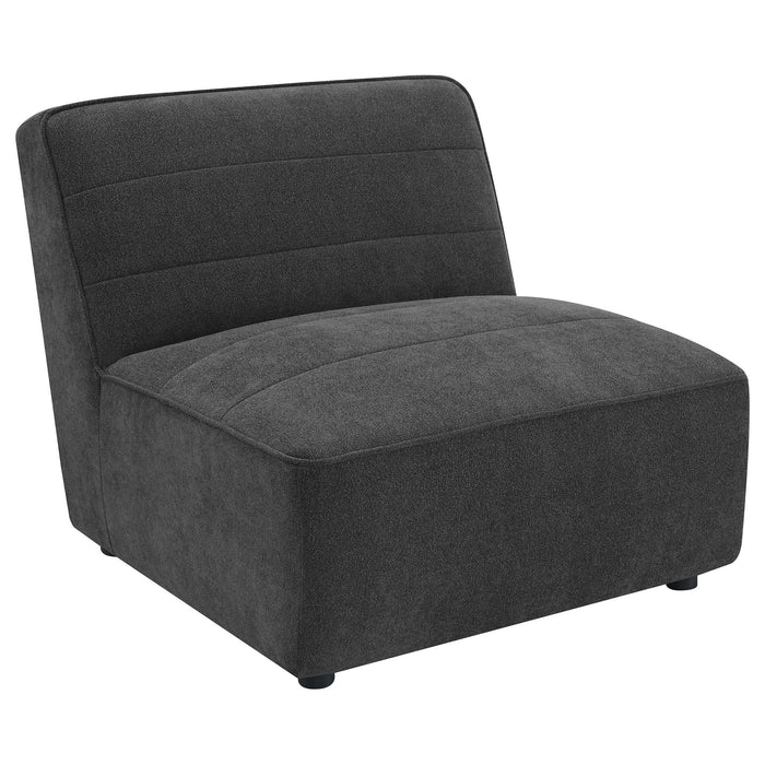 Ortega - Upholstered Armless Chair - Charcoal Furniture Max