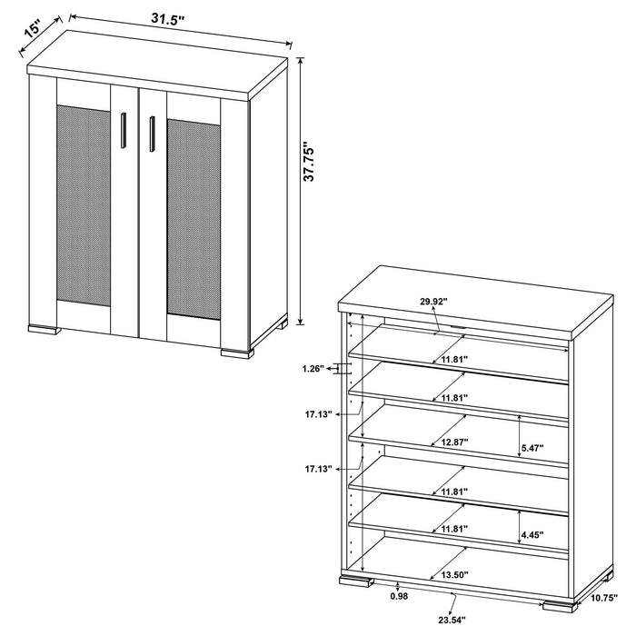 Door Accent Cabinet With Screens - Brown Furniture Max