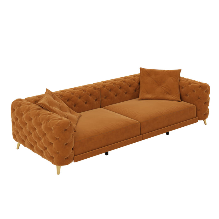 3 In 1 Convertible Sleeper, Deep Seat Pull Out Sofa Bed, Button Tufted Home Essentials