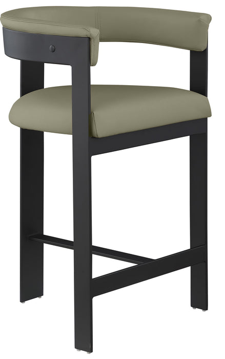 Romeo - Faux Leather Counter Stool With Black Base (Set of 2) Meridian Furniture
