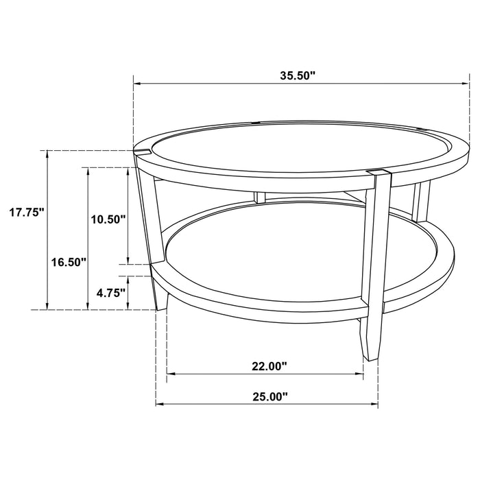 Isbell - Round Table With Storage Shelf Furniture Max