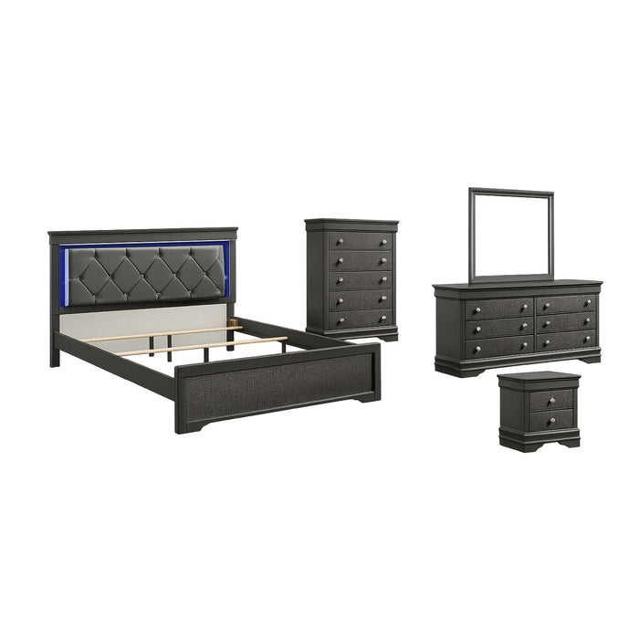 Blaze - Modern Bedroom Set With LED Headboard Matrix Furniture Group