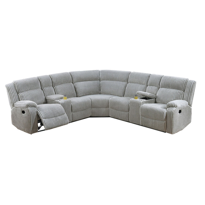 Power Motion Sectional LAF / RAF Loveseat With Console Cup Holders Home Essentials