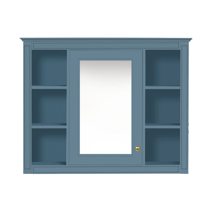 Wall Mounted Medicine Cabinet With Mirror, Storage Cabinet Featuring 6 Open Shelves And Adjustable Interior Hearth and Haven