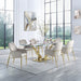 Barnard - Dining Table - Clear Glass & Mirrored Gold ACME