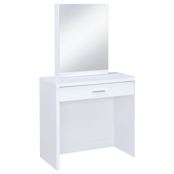 Walsh - Makeup Vanity Table With Mirror And Stool - White Furniture Max