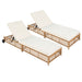 Outdoor Lounge Chair With 5 Position Backrest With Cushion And Wheels Hearth and Haven