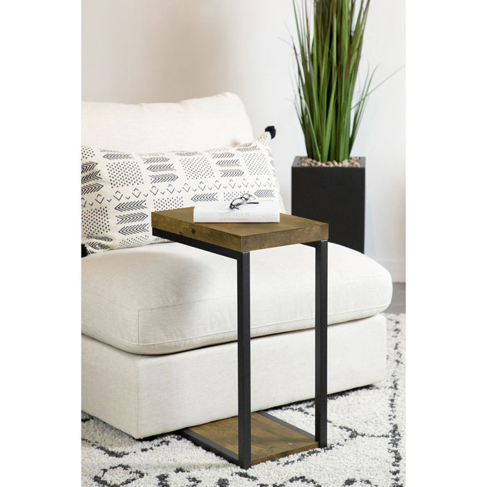 Snack Table With Industrial Base Furniture Max