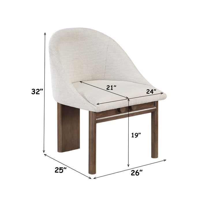 Ouida - Side Chair (Set of 2) - Beige / Brown Acme