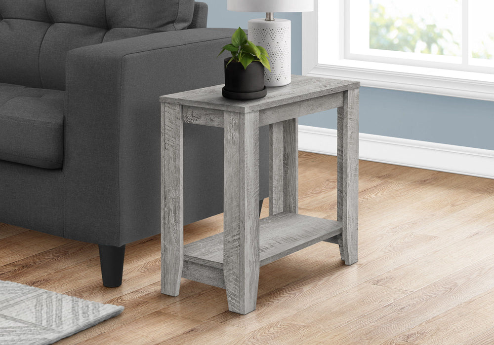 22" Wood End Table With Shelf - Gray