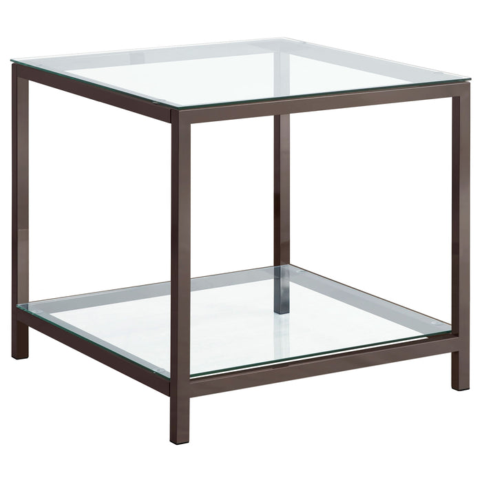 Weston - 1 Shelf Side End Table - Nickel Furniture Max