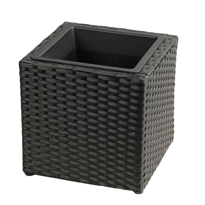 Cubic Planter Box, Plant Pot With Insert Indoor Outdor - Black Daily Nest