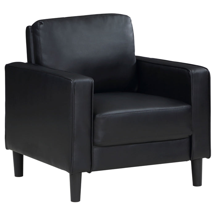 Weld 3 Piece Upholstered Track Arm Sofa Set - Black Furniture Max