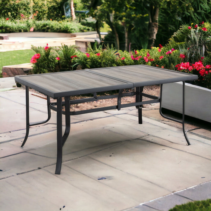 Metal Outdoor Dining Table - Brown And Black
