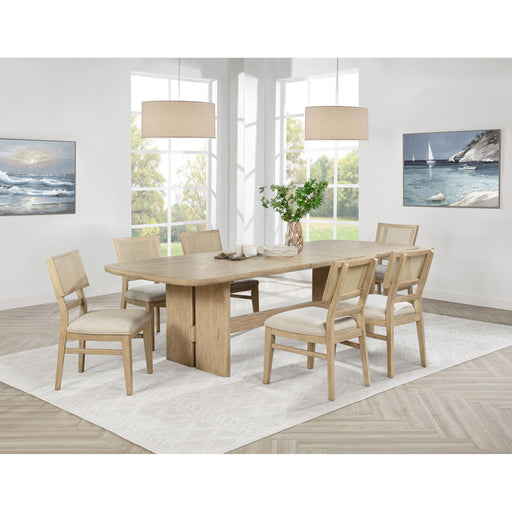 7 Piece Rectangular Dining Table Set With Chair - Oak Furniture Max