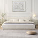 Elegant Wide Bed With Soft Fabric Upholstery Noble House