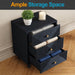 3 Drawer Nightstand - Black - Wood Home Essentials